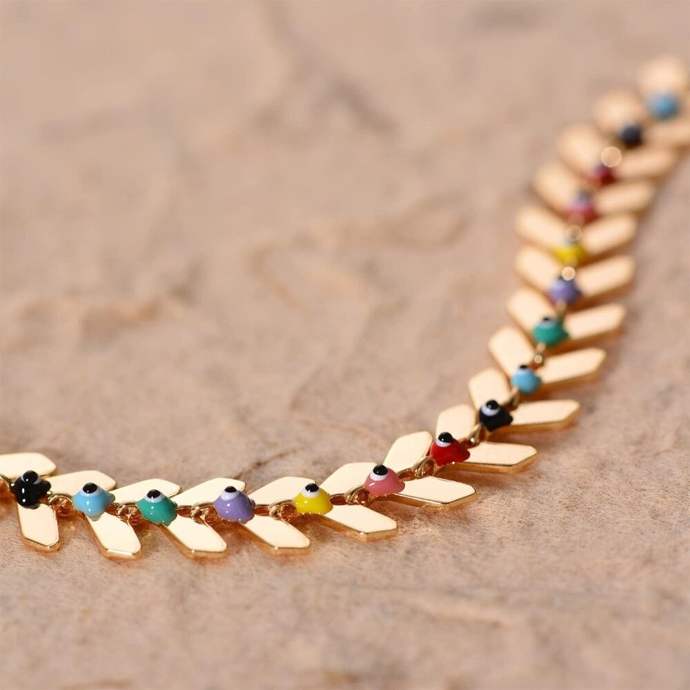 Anklet for Women Gold Chain 14K Gold Plated Dainty Boho Beach Summer Simple Foot - Picture 5 of 6